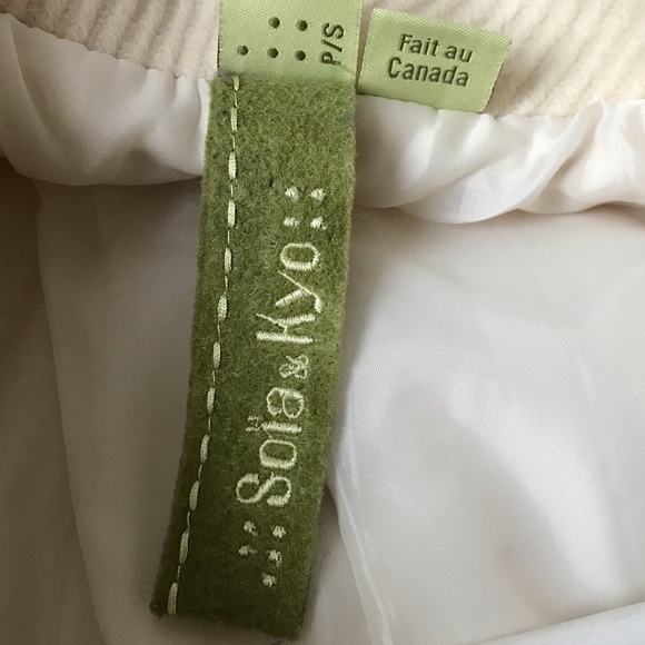 Soia&Kyo wool blend cream rib texture belted fitted coat - Picture 15 of 17